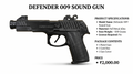 Defender 009 Metal Sound Gun | Heavy Toy Pistol with Cover