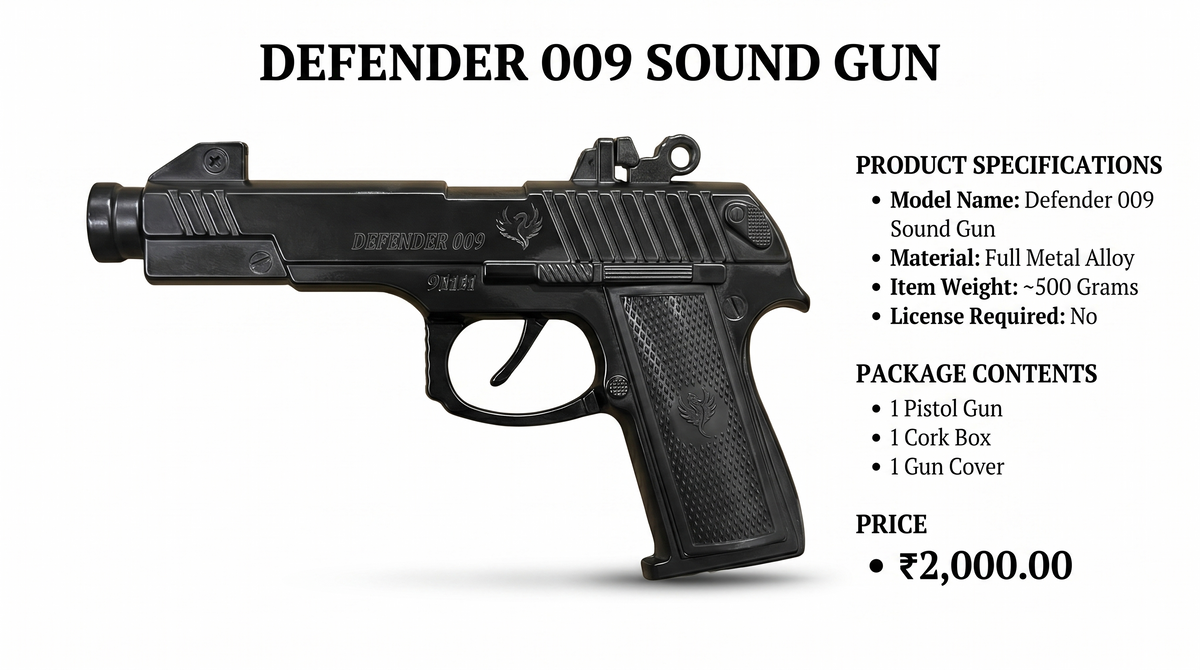 Defender 009 Metal Sound Gun | Heavy Toy Pistol with Cover – Eagle Air Gun