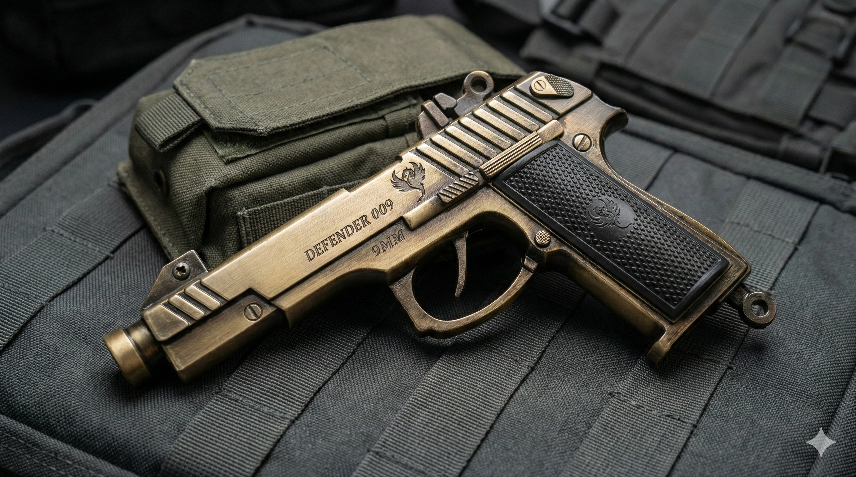 Defender 009 Metal Sound Gun | Heavy Toy Pistol with Cover