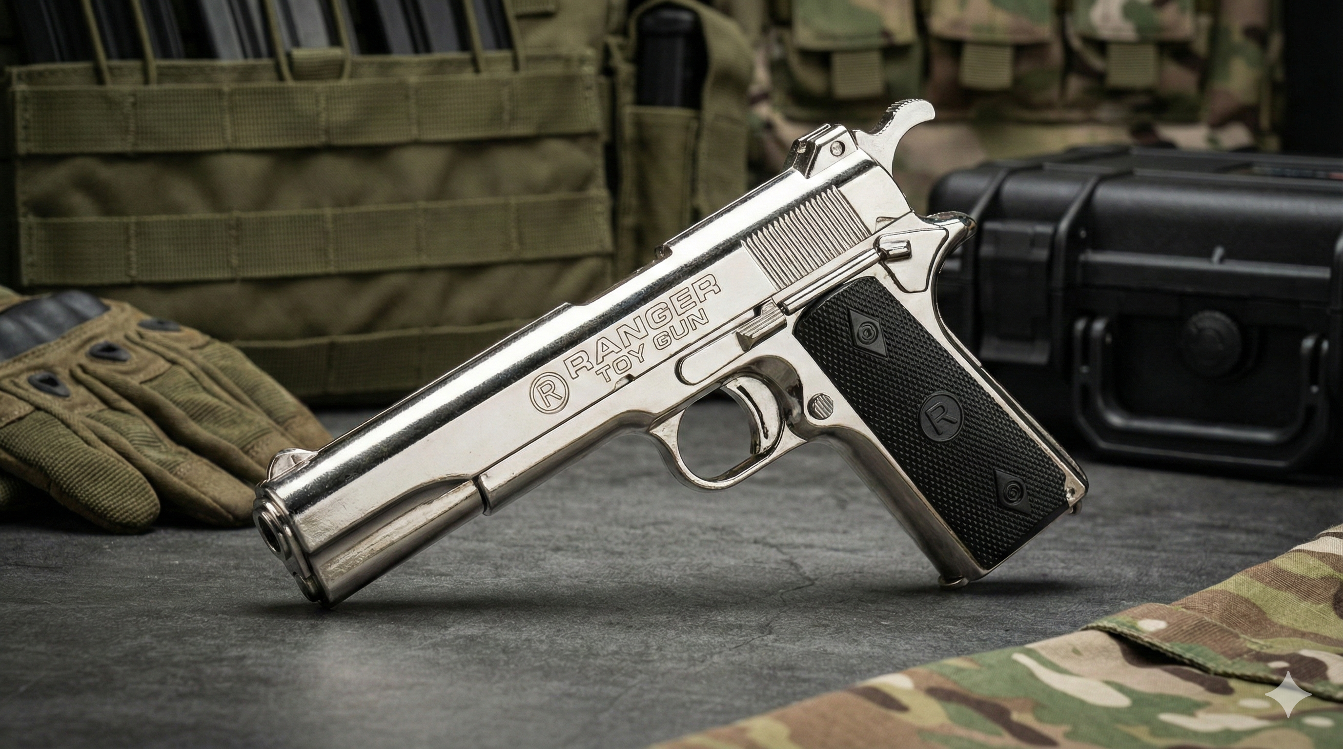 Ranger Metal Sound Gun | Heavy Cork Toy Pistol with Cover