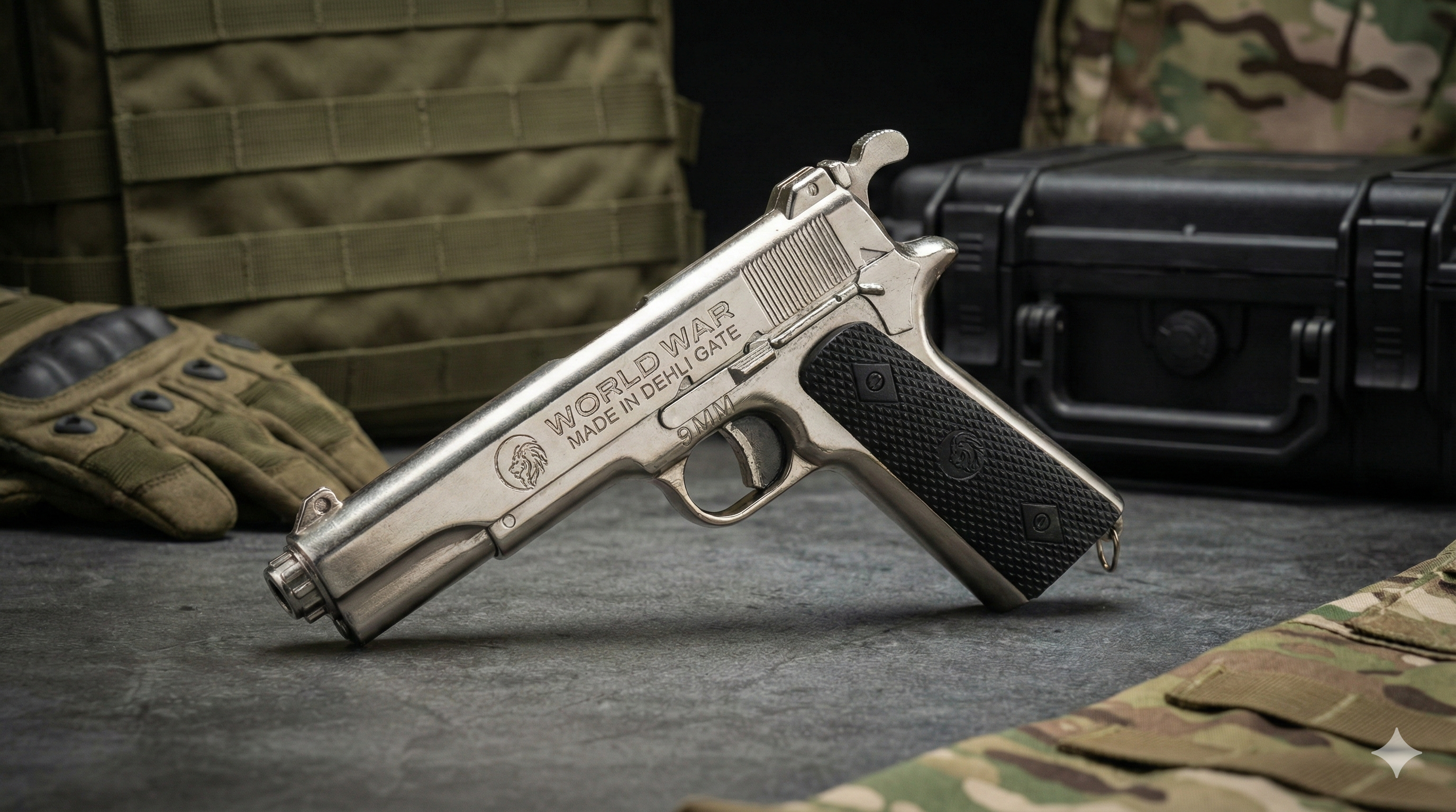 World War Metal Sound Gun | Premium Cork Toy Pistol